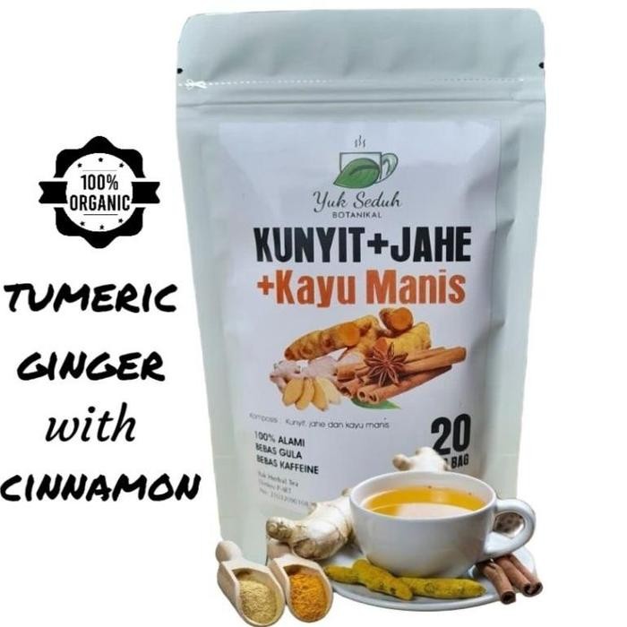 

Terlaris Teh Kunyit, Jahe + Kayu Manis / Tumeric, Ginger With Cinnamon Tea (20 Tea Bag)