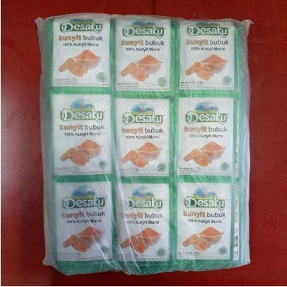 

Terlaris Desaku Kunyit Bubuk - 1 Renceng / Pak / Lusin Isi 12 Pcs Sachet @7,5Gr
