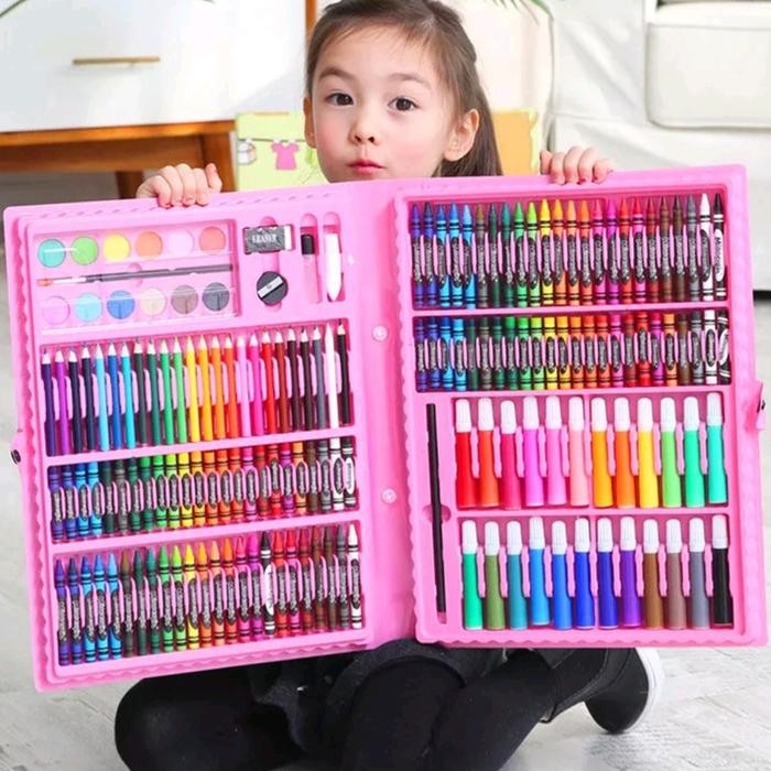 

Art Set isi 150 pcs pensil Warna Anak-anak full set Alat Lukis Gambar