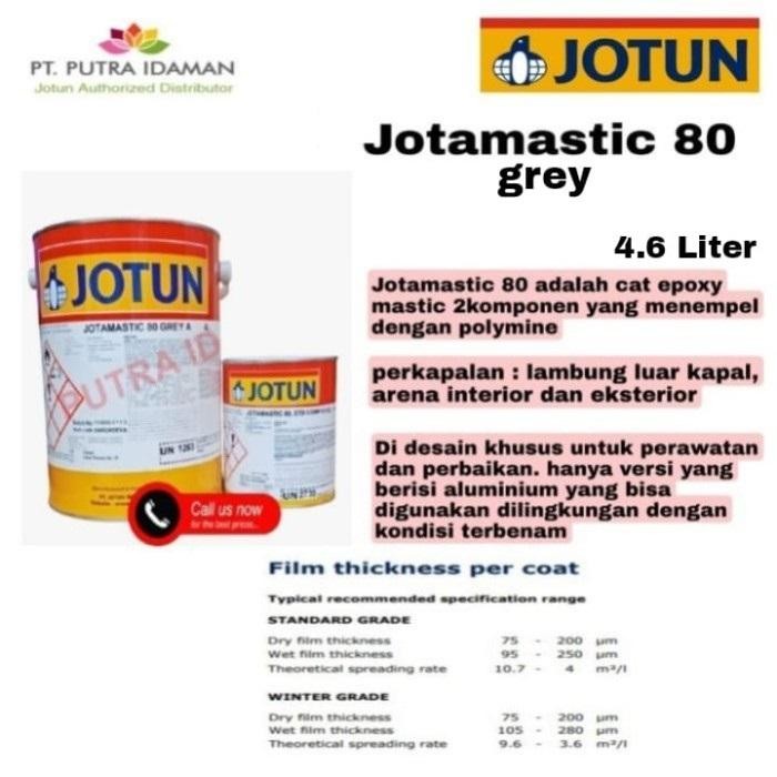 JTTOP" JOTUN CAT EPOXY / JOTAMASTIC 80 GREY 5 LITER / 2 KOMPONEN / CAT EPOXY