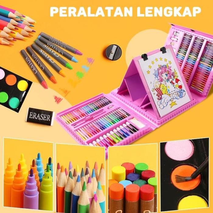 

P R O M O Alat Lukis Set 208 Pcs Alat Menggambar Melukis Anak-Anak Art Crayon Anak Pengasah Crayon