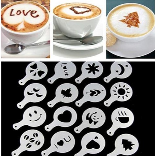 

1 SET alat mencetak gambar lukis cetakan bubuk taburan coffe kopi