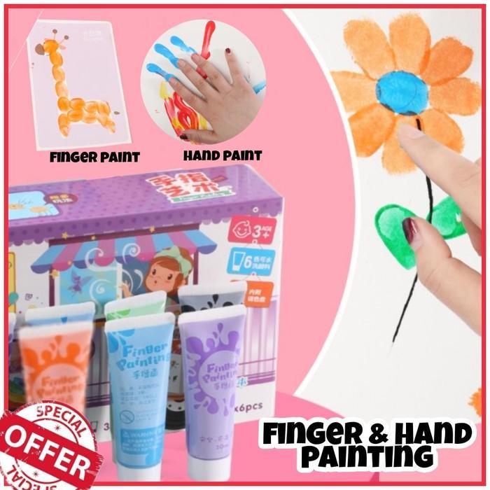 

Termurah Finger Hand Painting Kit Melukis Khusus Anak Cair Air Tangan Jari Alat Lukis Rekomendasi
