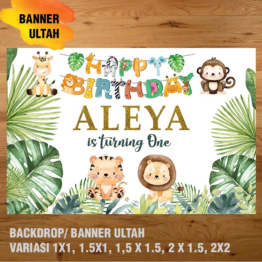 KEBUN BINATANG /ZOO/ANIMAL/ SAFARI/ BANNER/ BACKDROP/ SPANDUK ULANG TAHUN UL-TAH