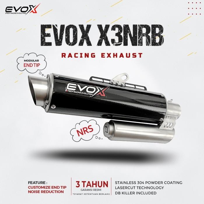 Knalpot MOTOR Racing EVOX X3 NRB Untuk motor 150-160cc Fullsystem
