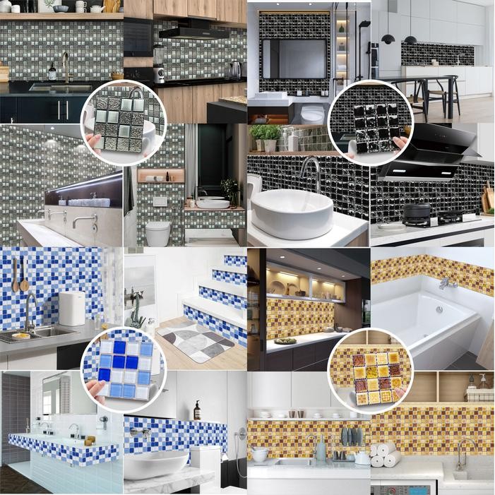 JTTOP" STIKER DINDING DAPUR TEMBOK MOSAIC / WALLPAPER STICKER KAMAR MANDI