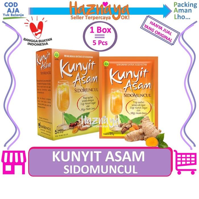 

Terlaris Kunyit Asam Sidomuncul 1 Box Isi 5 - Minuman Kesehatan Pelancar Haid Bisa Cod