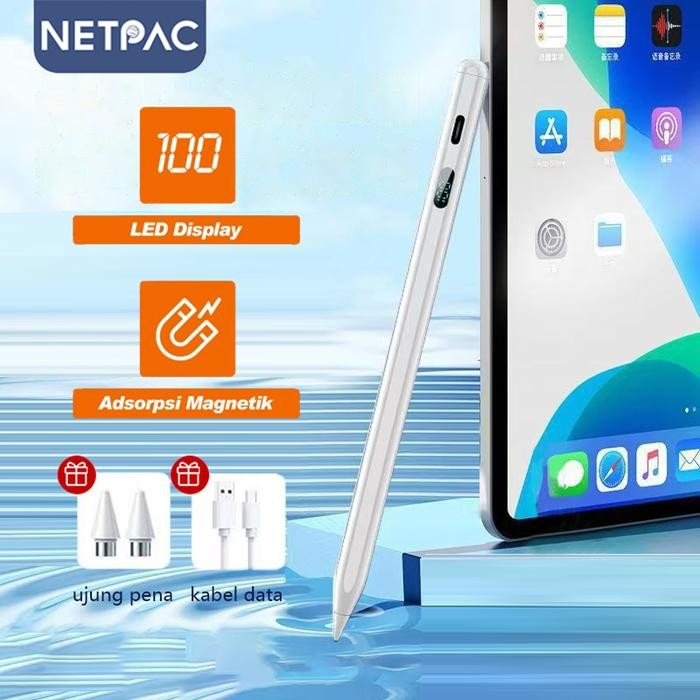 Terlaris Netpac New Capacitive Pen Led Digital Display Stylus Pen Tablet Pen