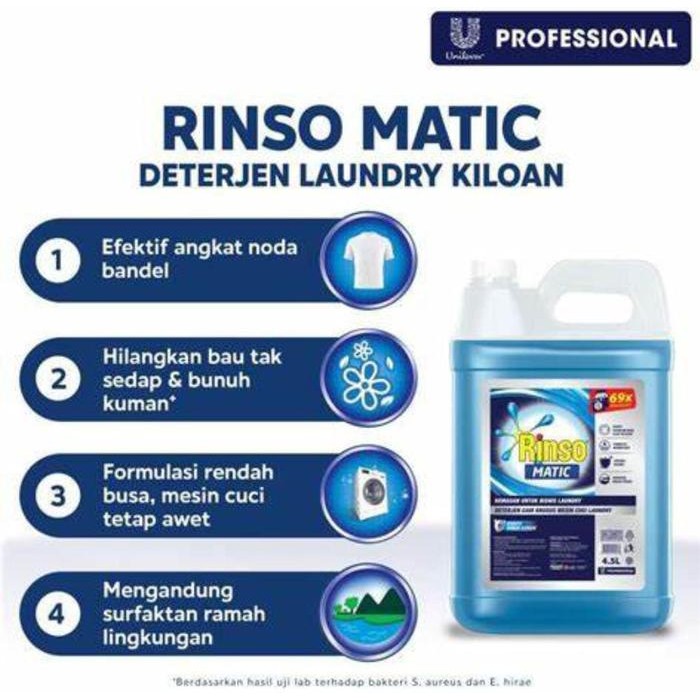 Rinso cair 4,5 liter promo/Rinso cair matic/detergen laundry REPACK