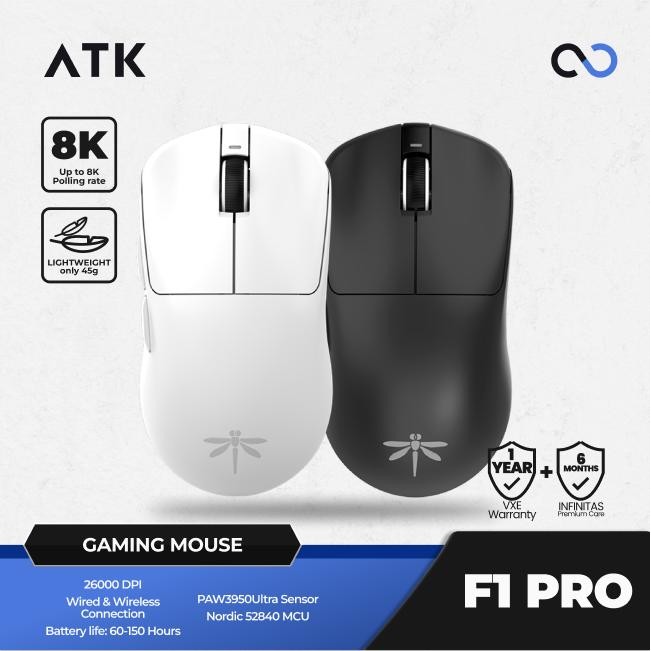 

VGN VXE ATK F1 PRO Blazing Sky 8K Wireless Light Weight Gaming Mouse
