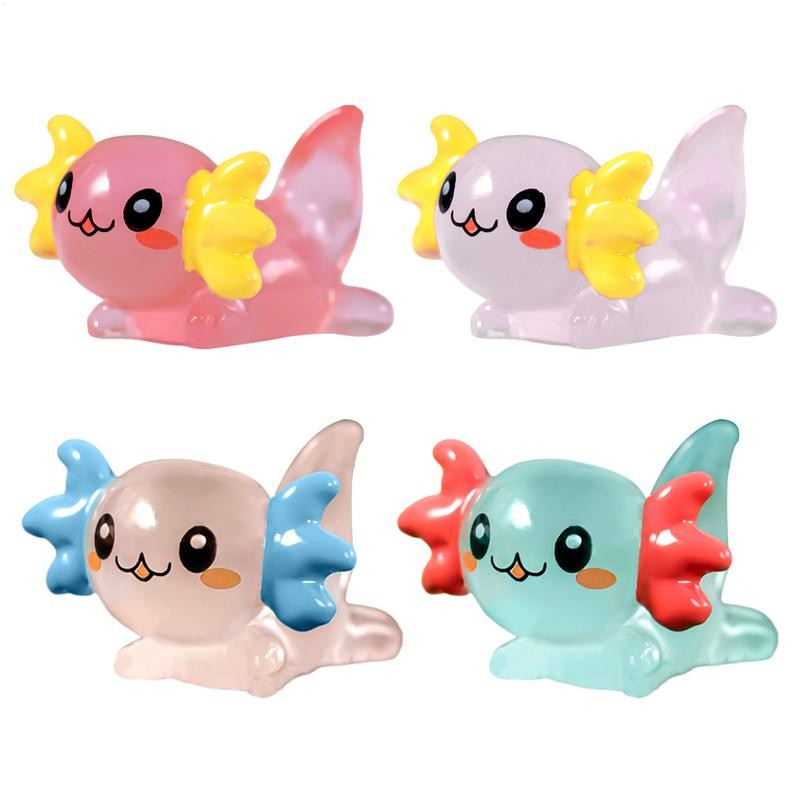 Luminous Axolotl Miniatures Ambystoma Mexicanum Luminous Axolotl Figurines Cute Animals Fish Tank