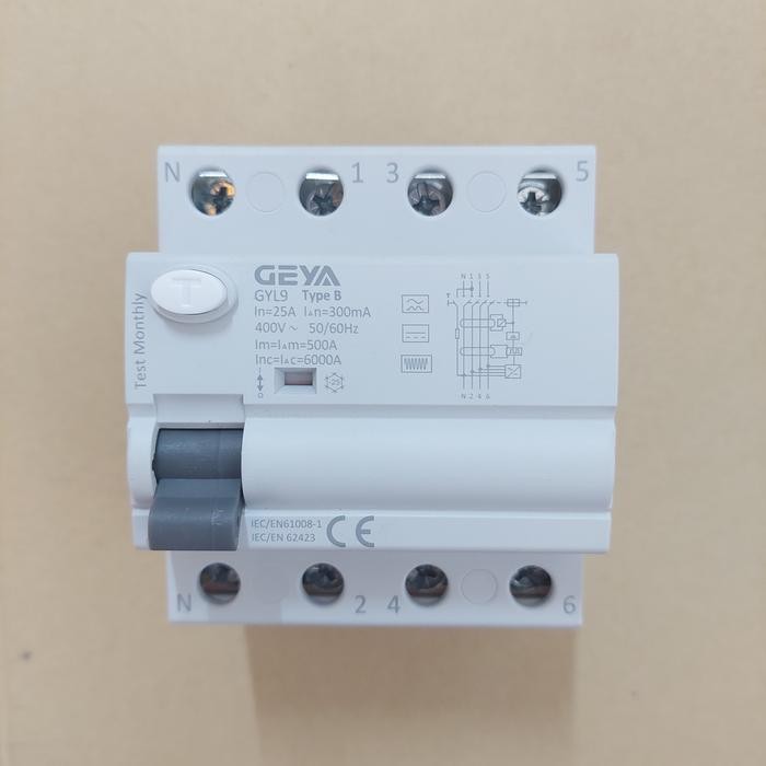 GEYA RCCB RCD ELCB type B 25A 4P 300mA RCCB ELCB Type B 25A 4P 0,3A