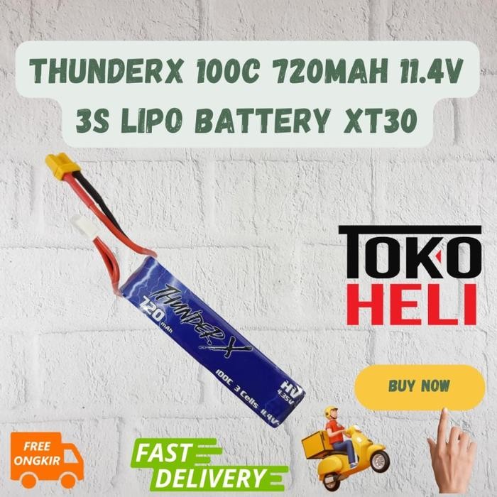 Thunderx 100C 720Mah 11.4V 3S Lipo Battery Xt30