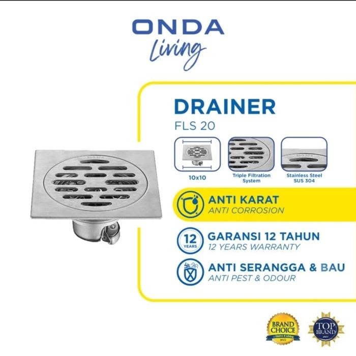 Paling Murah Onda Saringan Got Floor Drain Kamar Mandi Stainless Steel Fls 20 Fls20