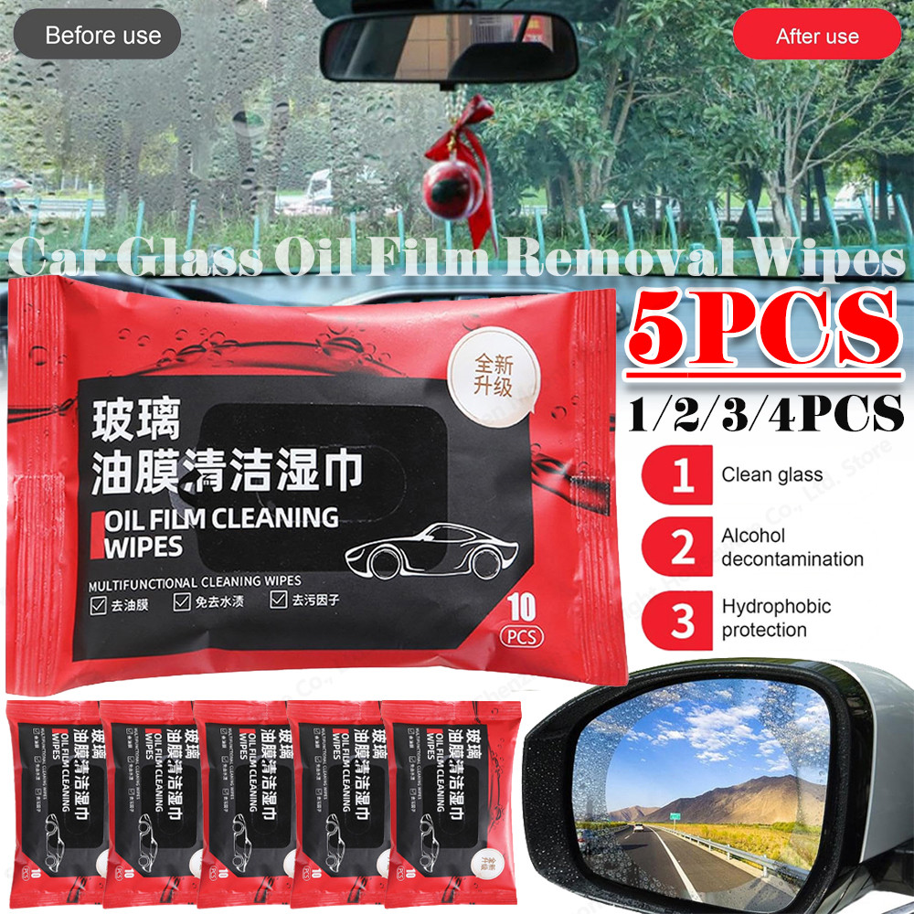 1-5 Bags Car Glass Oil Film Removal Wipes Oil Film Cleaning Wipes Car Oil Stain Cleaner Vehicle Wind