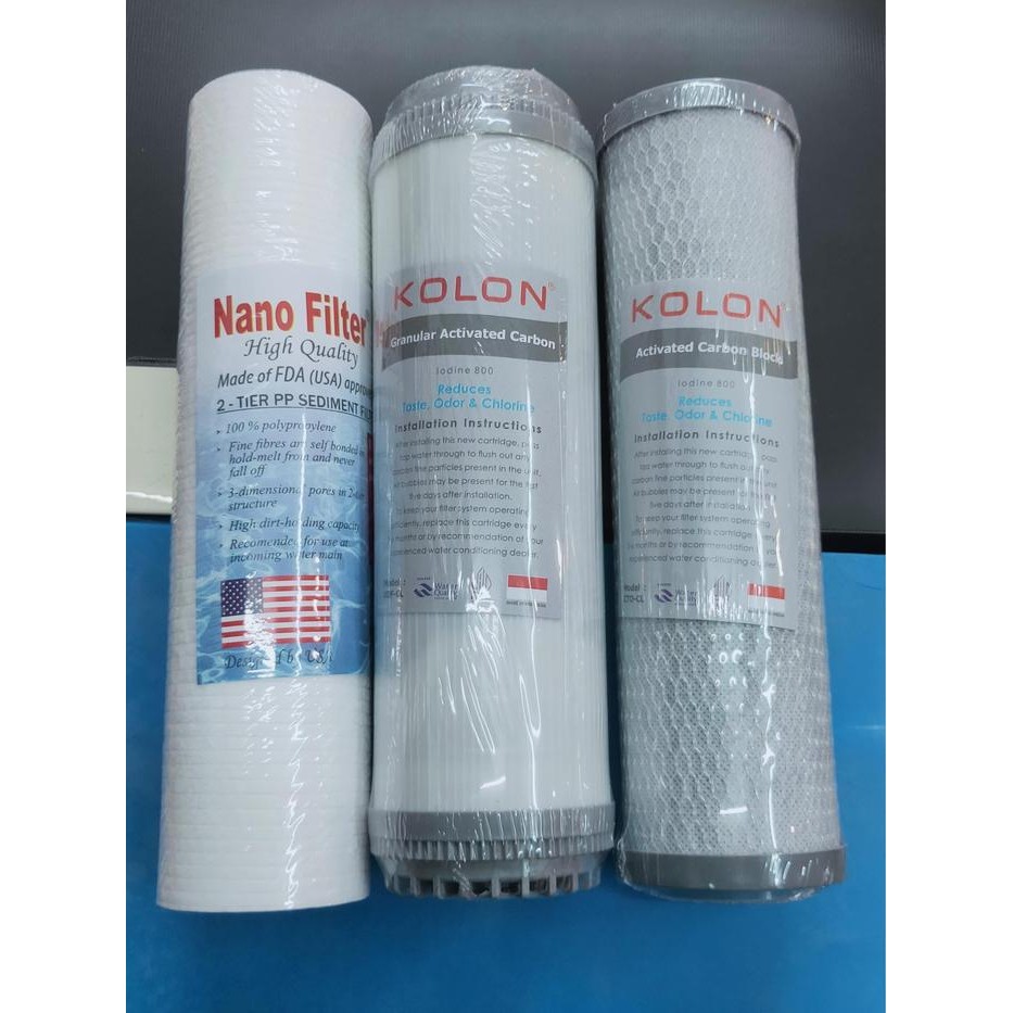 JTTOP" PAKET REFILL RO 3 TAHAP -FILTER AIR - MESIN RO STANDAR