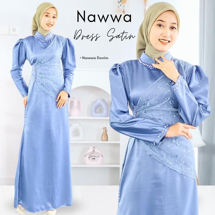 JTTOP" NAWWA DRESS MAXI GAUN PESTA KONDANGAN GAMIS LEBARAN ATASAN WANITA MIX BROKAT BRIDESMAID SATIN