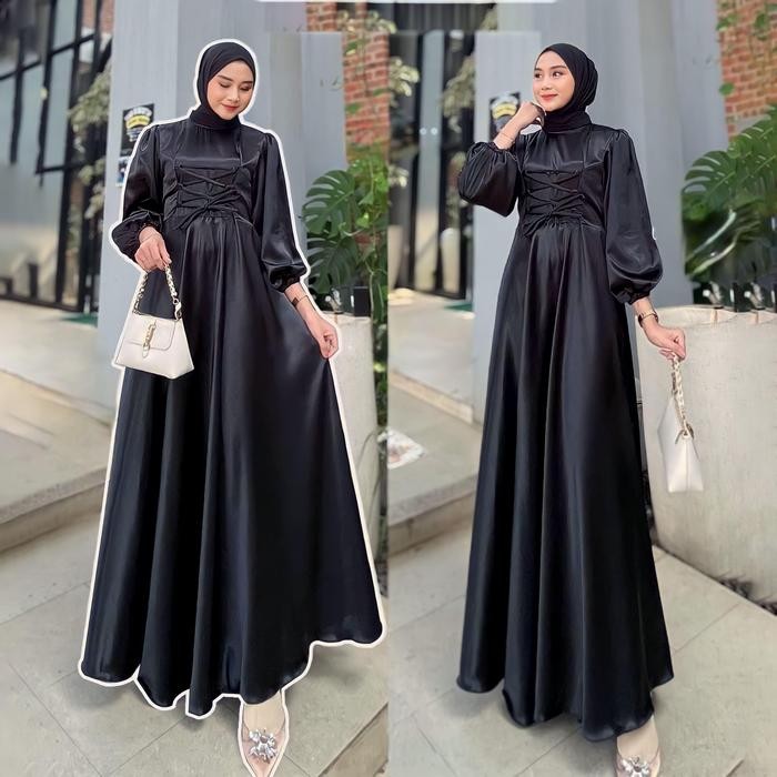 JTTOP" GAMIS SATIN PREMIUM FUDJII DRESS BRIDESMAID BAJU KONDANGAN MUSLIM WANITA LEBARAN DEWASA PESTA