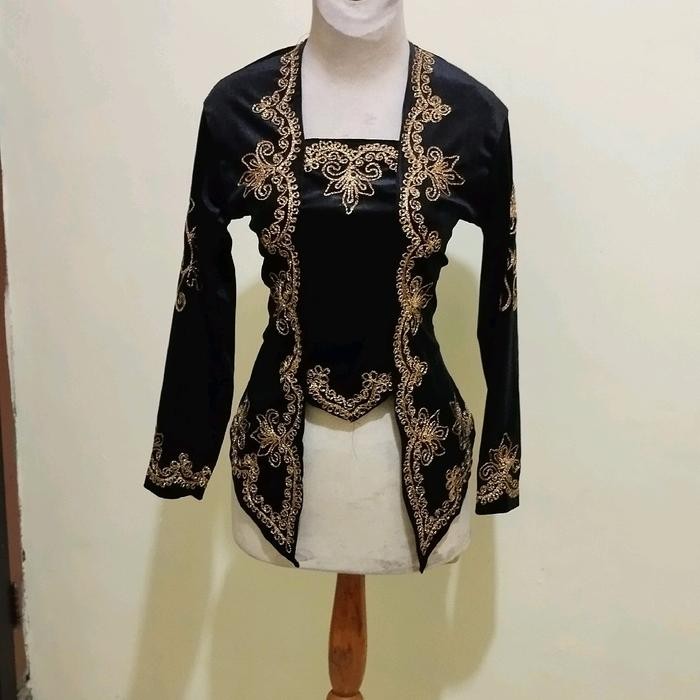 JTTOP" ATASAN KEBAYA PAGAR AYU KUTHU BARU BORDIR BAJU KANCING KEBAYA BLUDRU HITAM WANITA
