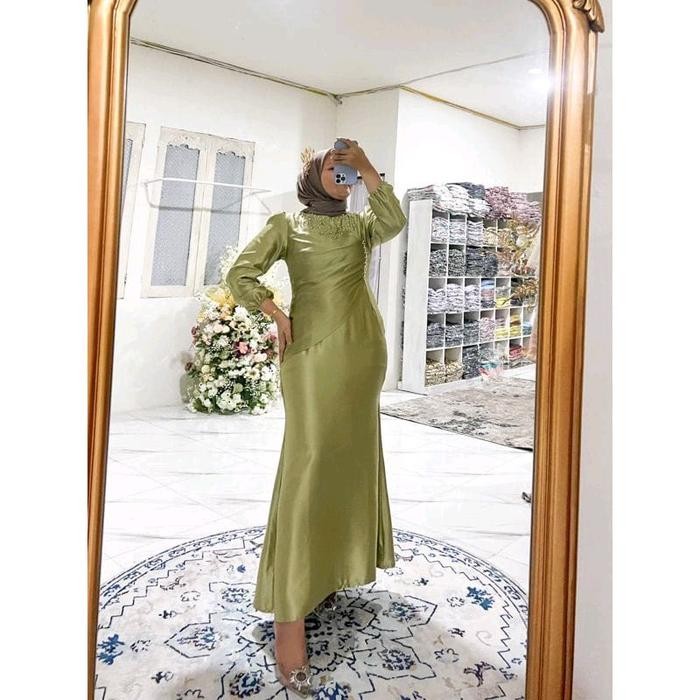JTTOP" TERMURAH VINA DRESS KONDANGAN VIRAL GAUN PESTA MODERN SATIN SILK PREMIUM BAJU MUSLIM
