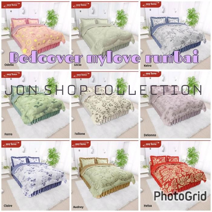 bedcover rumbai set 160x200 all new my love - bedcover rumbay