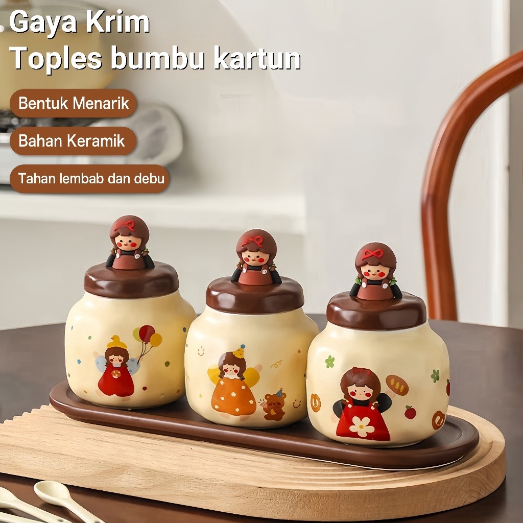 Tempat Bumbu Dapur Set Aesthetic Bumbu Dapur Estetik Bahan Keramik wadah bumbu dapur set aesthetic