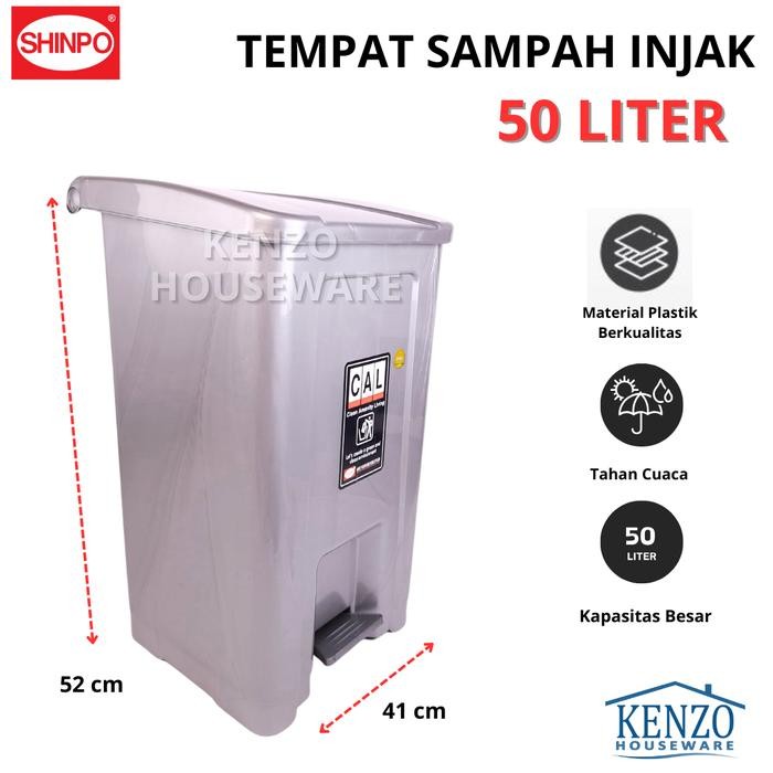 Tempat Sampah Injak 50 Liter Shinpo Tong Sampah Besar 50L Sip 750