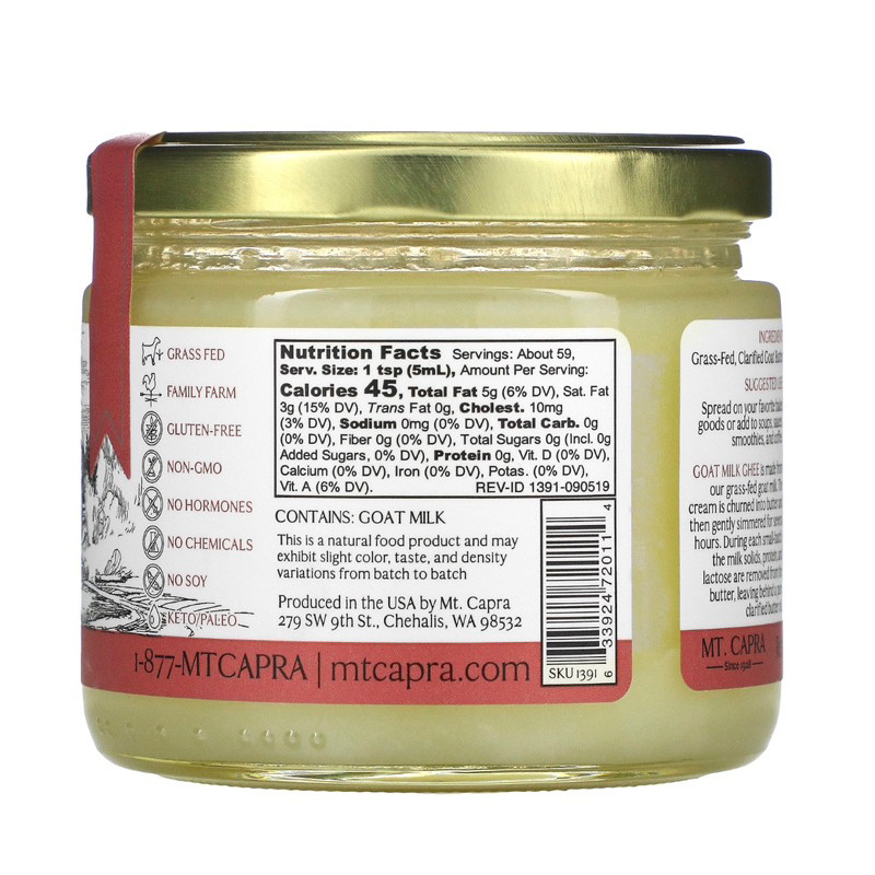 

Sensasi Lezat Mt. Capra Goat Milk Ghee (296 Ml)