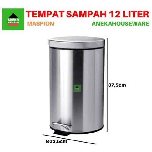 Tempat Sampah Stainless Steel Maspion 12 Liter
