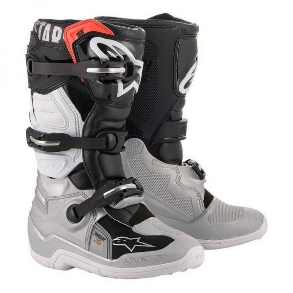ALPINESTARS TECH 7S ANAK BLACK SILVER WHITE GOLD
