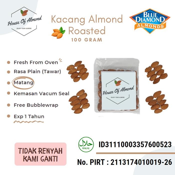 

Roasted Almond Premium Panggang Blue diamond 100gr New