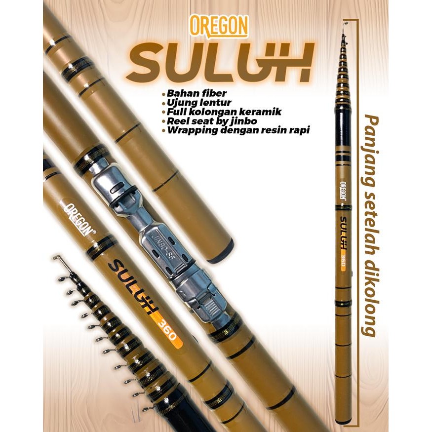 Produk Joran Tegek Kolong Oregon Suluh Ruas Pendek Bahan Fiber Action Medium Tangkai Tongkat Pancing