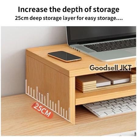 GASS. [TERMURAH] RAK DUDUKAN MONITOR KOMPUTER VARIASI UKURAN BAHAN KAYU PREMIUM