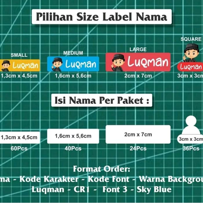 KEEDO SABLON SETRIKA LABEL NAMA BAJU ANAK SEKOLAH PESANTREN ASRAMA NAME TAG CUSTOM STICKER KARAKTER
