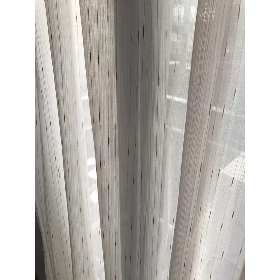 Tirai Vitrage Vitrase Furing Motif Air Hujan Gold - Silver