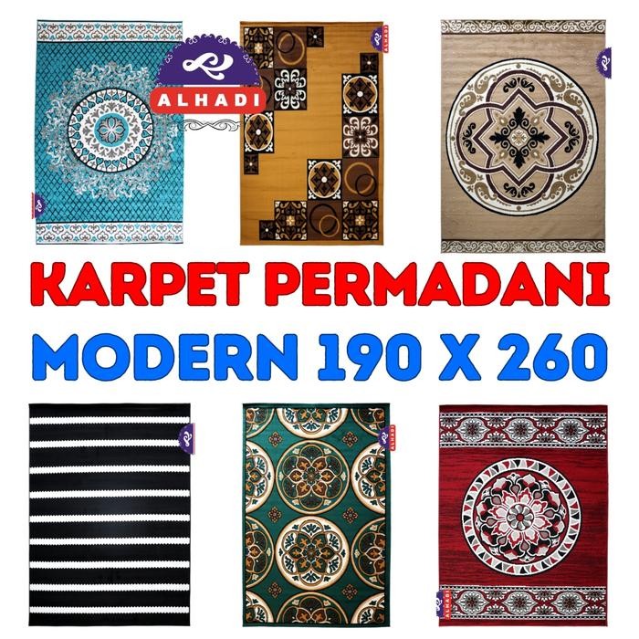 Alhadi Karpet Permadani 190cm x 260cm Tebal 8mm Mobel Abstrak Modern