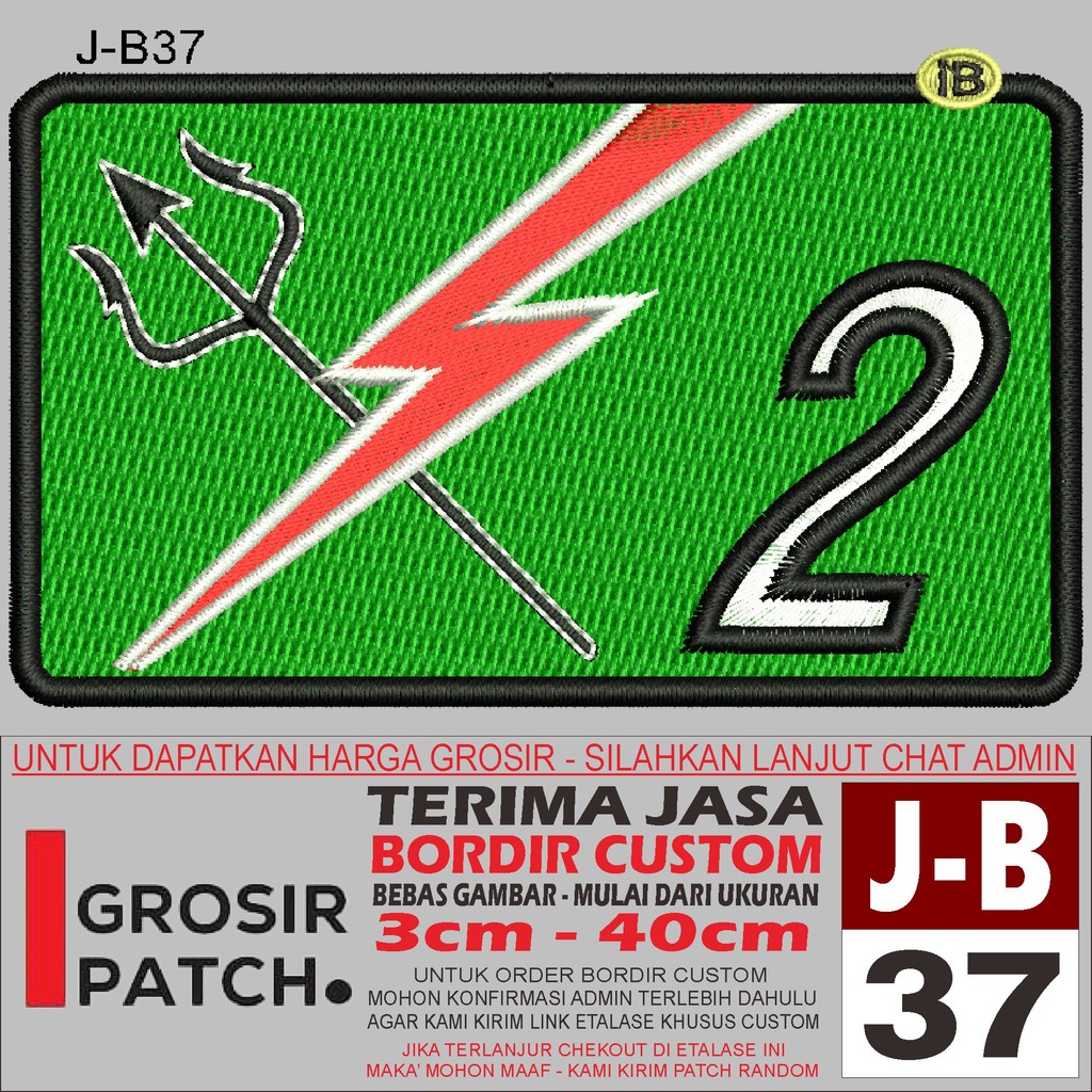 MB PATCH BORDIR LOGO J-B37 PETIR TONGKAT AKSESORIS/EMBROIDERY