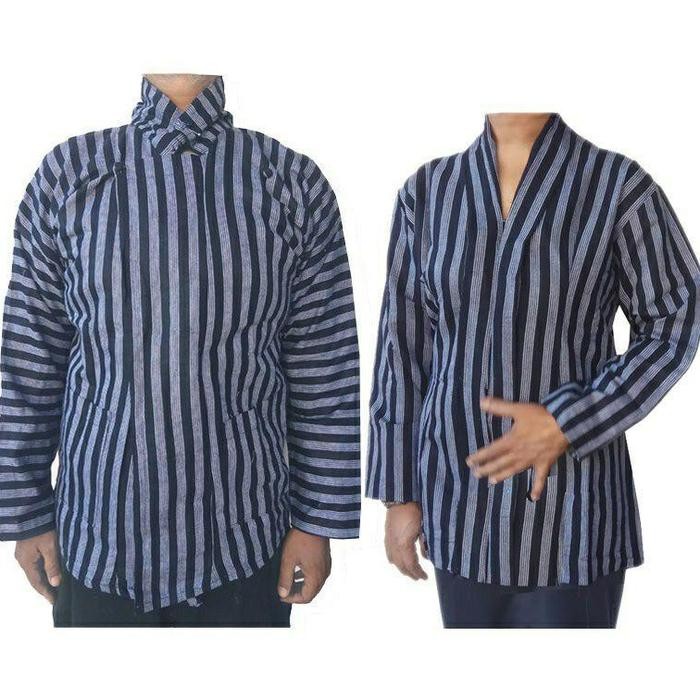 ASLI Baju Lurik AJawa Pria dan Wanita/Baju Couple Lurik Abu/Surjan Lurik Pria Dewasa/Kebaya Lurik
