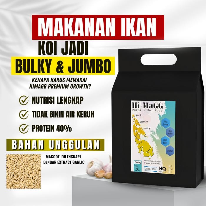 ASLI Himagg Premium Growth 5kg Pakan Ikan Koi bulky / Makanan Ikan Koi bulky jumbo / Pelet pakan