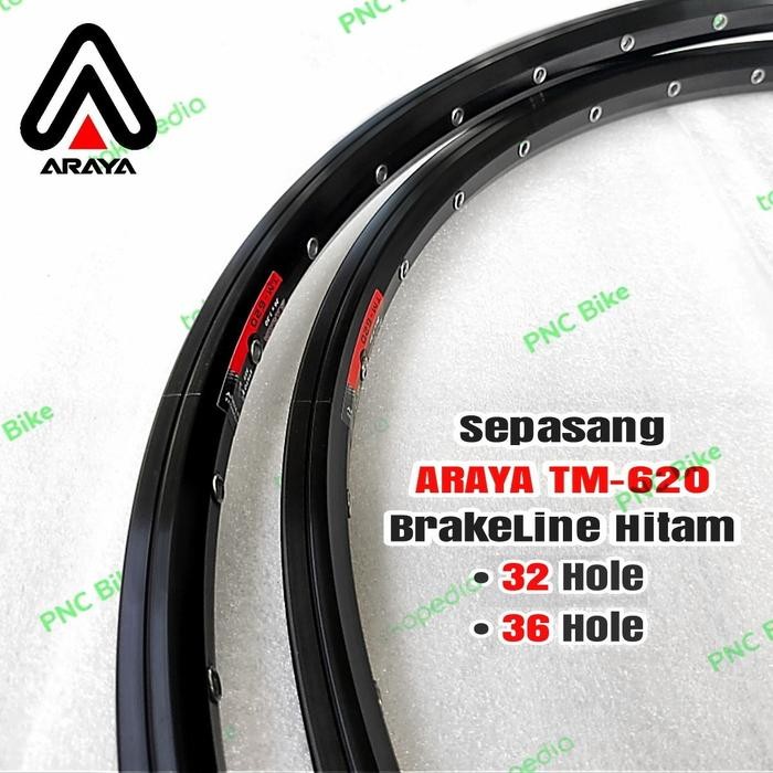 Rims 36 hole 32 hole Rims 26 Araya TM 620 Brakeline Hitam