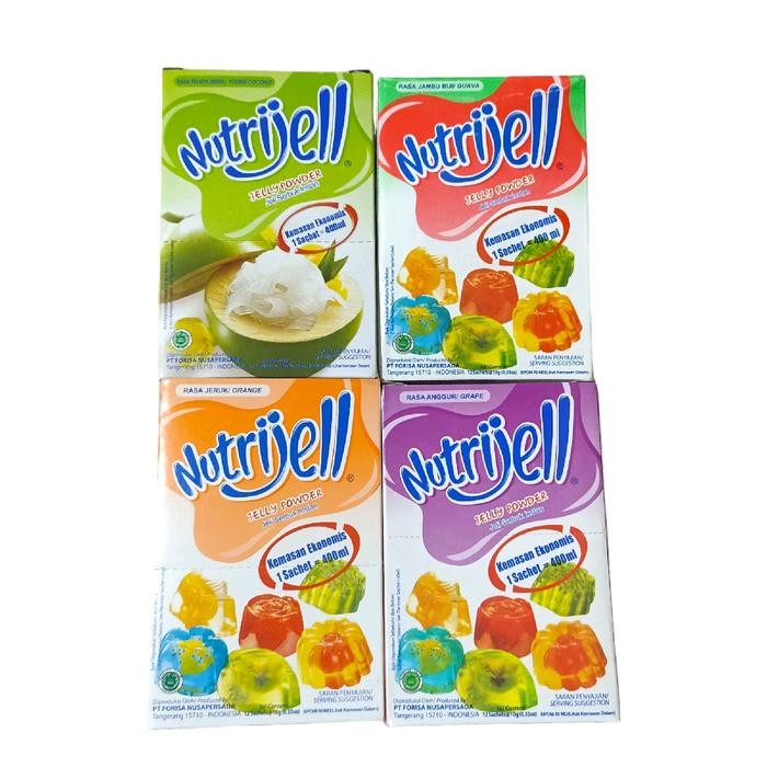 

1 Box Agar Nutrijell Jelly Powder 10 Gram isi 12 Sachet Makanan Food Jeli New