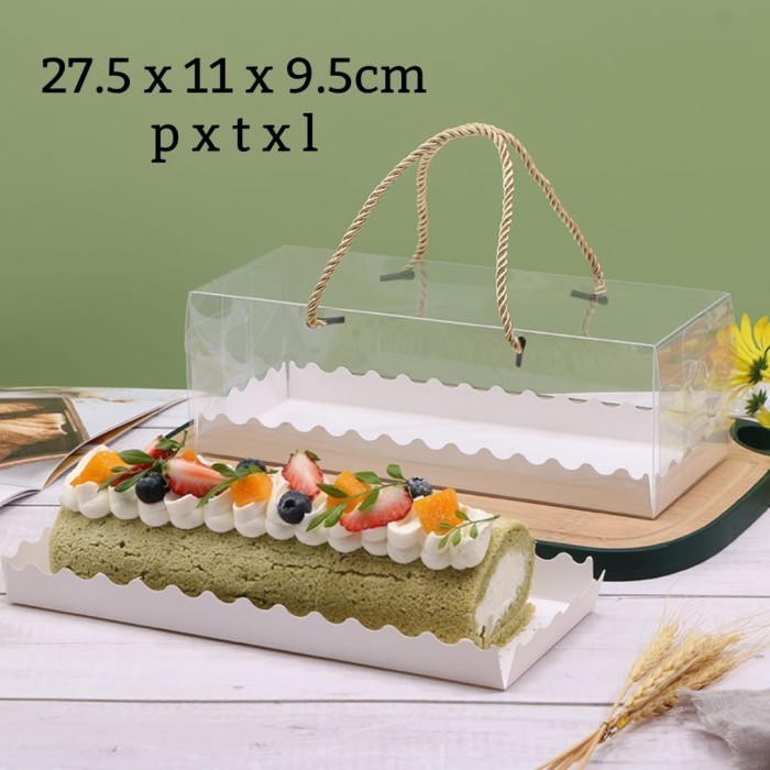 (Allthebest) KOTAK TENTENG MIKA BOLU GULUNG BOX DONAT BAKERY TRANSPARAN KK-11