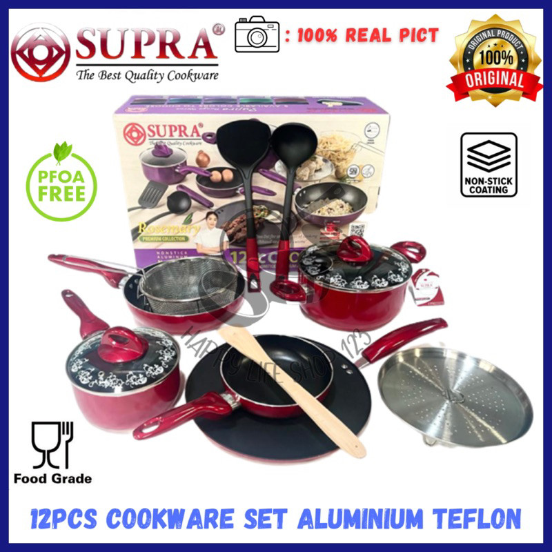 Panci Set Supra 12pcs / Panci Cookware Set Aluminium 12pcs