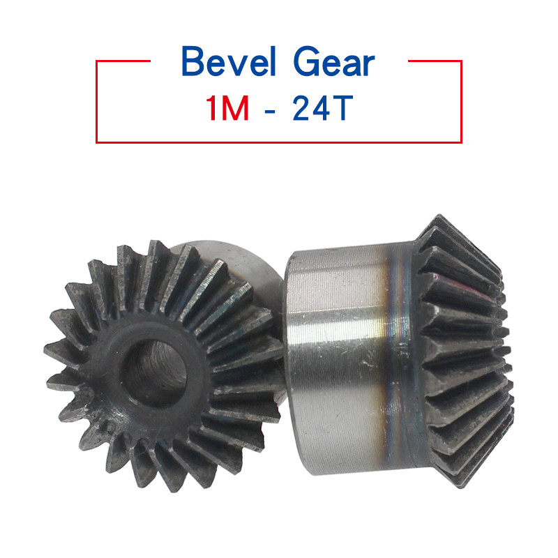 1 Piece Bevel Gear 1M24T Gear 90 Degrees Meshing Angle Process Hole Carbon Steel Transmission Ratio 