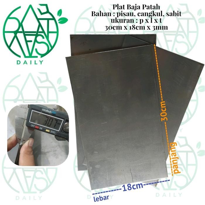 Plat Baja Patah PUTIH bahan cangkul sabit pisau tebal 3mm