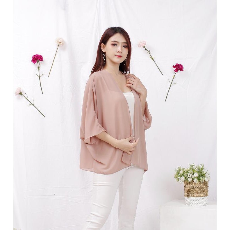 Toply shop Outer ceruti model batwing / Cardigan korean style / Outer transparan
