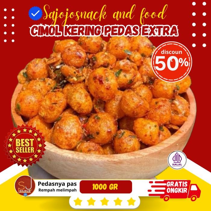 

1kg Cimol Kering Extra Pedas Daun Jeruk Rempah Melimpah Renyah Bumbu Cikruh - Cemilan, Food