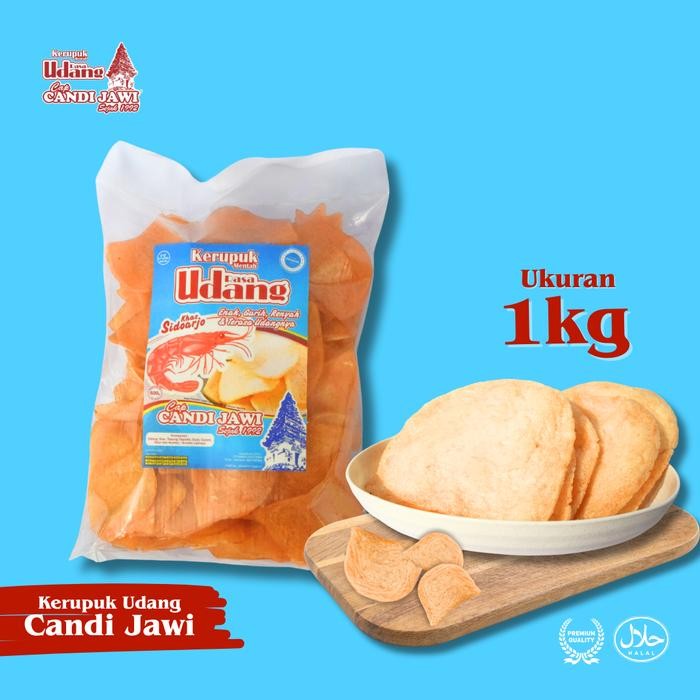 

[ LAGI PROMO ] Kerupuk Mentah Udang Candi Jawi 1kg Gurih Enak Camilan Goreng Food Snacks Kering
