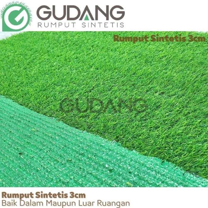 (Allthebest) Rumput sintetis 3CM rumput palsu, 1ROLL 2 Meter X 25 Meter