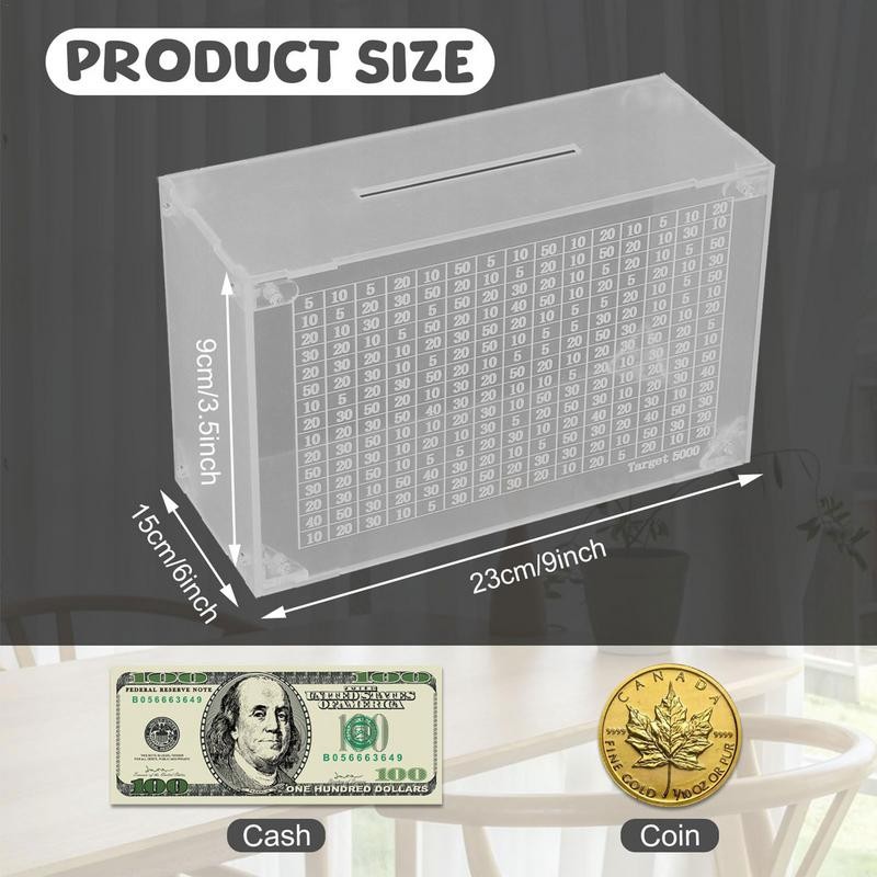 Clear Money Saving Box Acrylic Money Saving Box Transparent Money Cash Saving Box Money Banks For